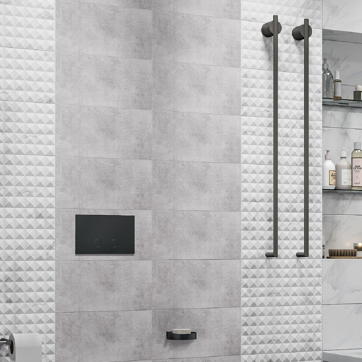 Изображение товара Плитка настенная Culto Asana Cemento 20x40 см 1.2 м² цемент цвет серый