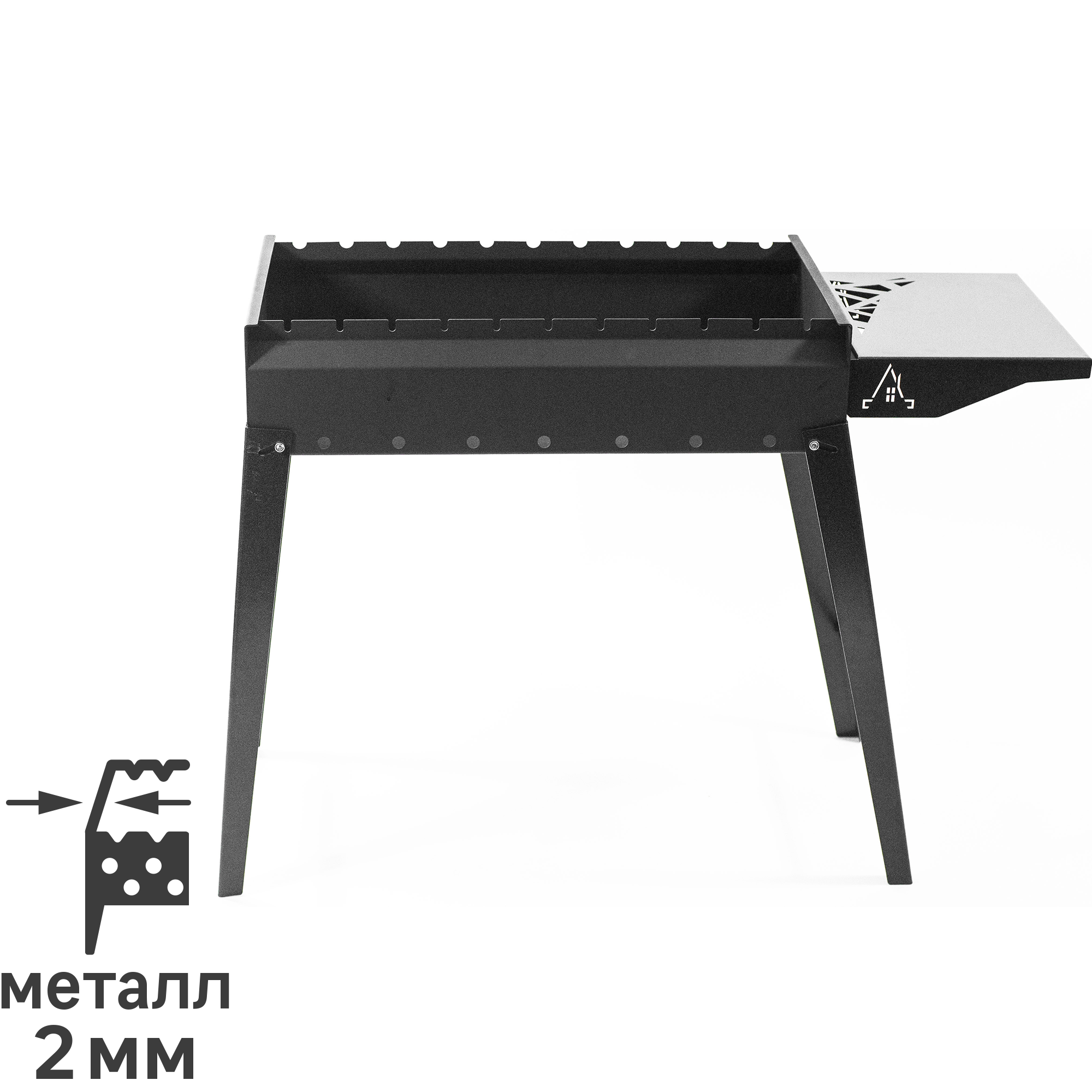 Изображение товара Мангал Дачный сезон Турист Т-60 82x38x64 см сталь черный