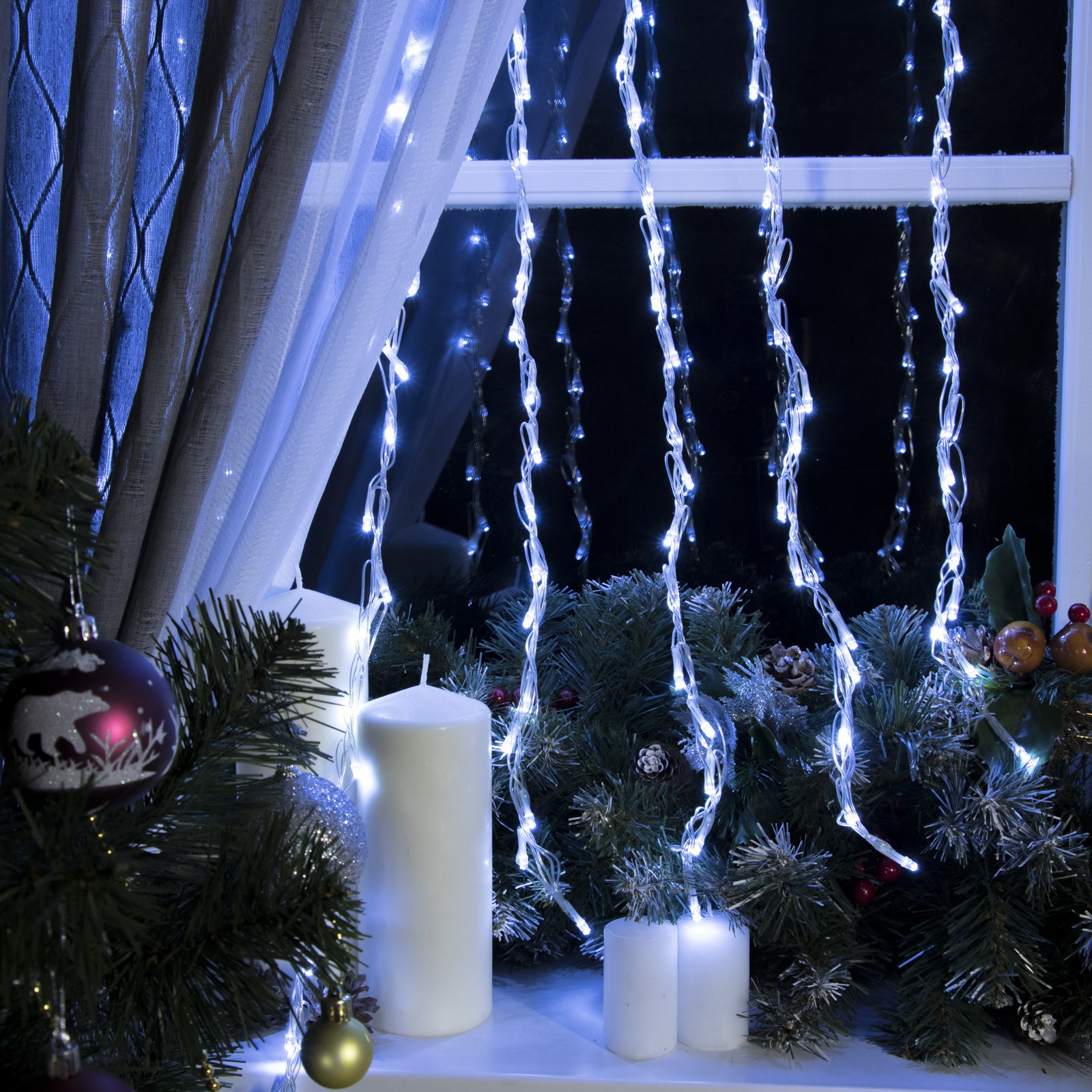 Изображение товара Электрогирлянда универсальная Luazon lighting 3584290 нить 200 м 400 ламп белый 8 режимов работы