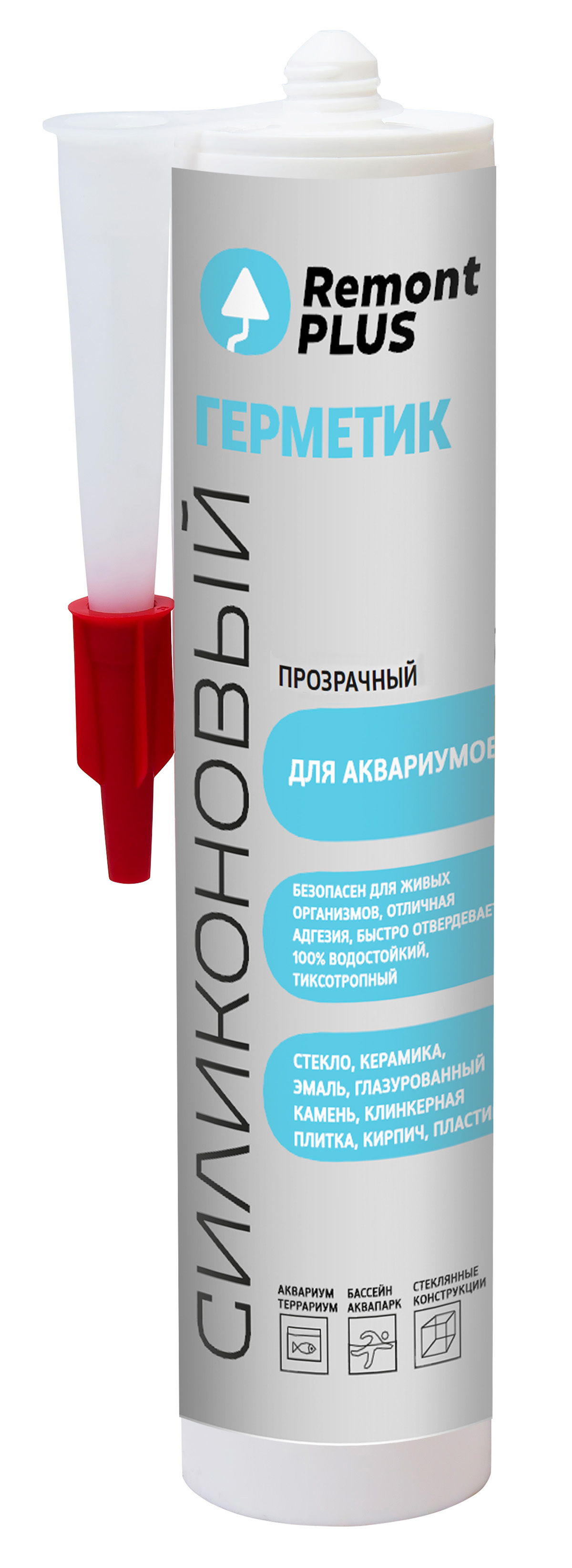 Изображение товара Герметик силиконовый Remont PLUS для аквариума 290 мл прозрачный