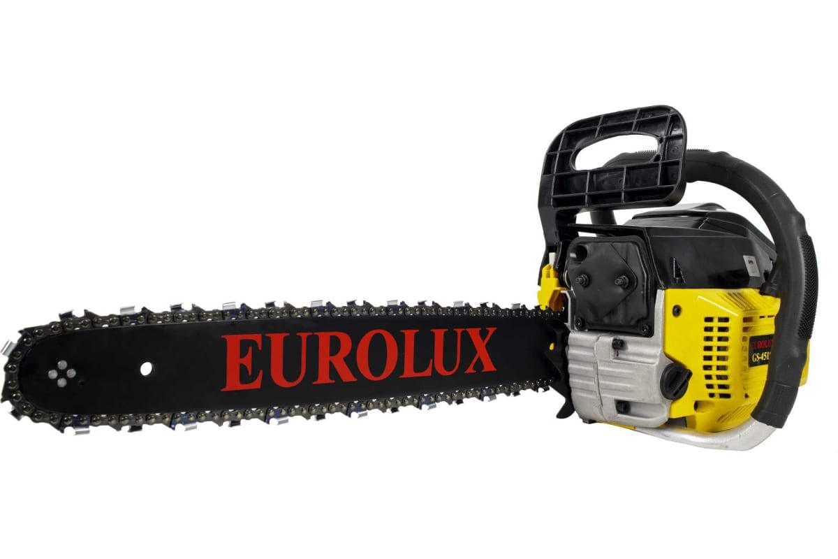 Изображение товара Бензопила Eurolux GS-4518 45 см мощностью 3.1 л.с. Изображение товара Бензопила Eurolux GS-4518 45 см мощностью 3.1 л.с.