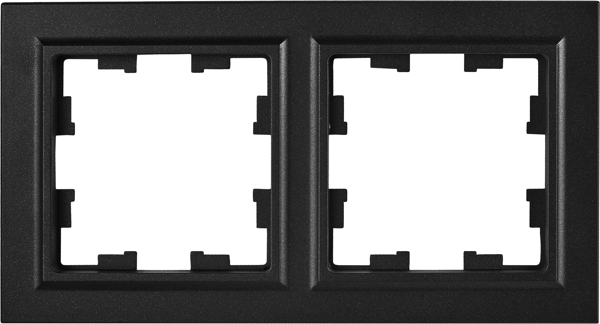 Изображение товара Рамка для розеток и выключателей IEK Brite 2 поста черный IP44