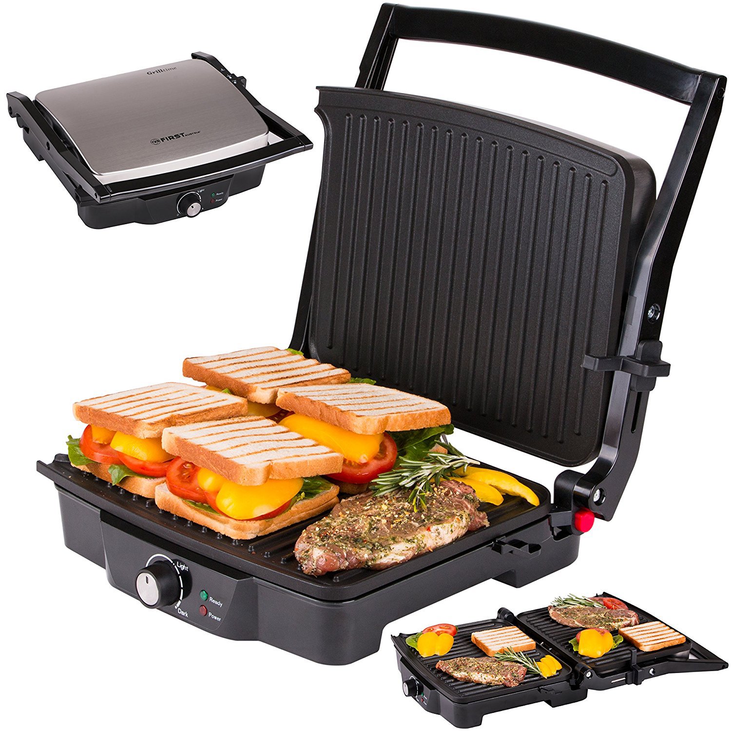 Изображение товара Гриль электрический First FA-5344-1 2000 Вт цвет серебристый/черный