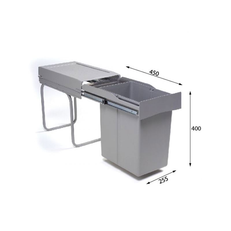 Изображение товара Мусорный контейнер 22 л Alveus Albio пластик цвет серый