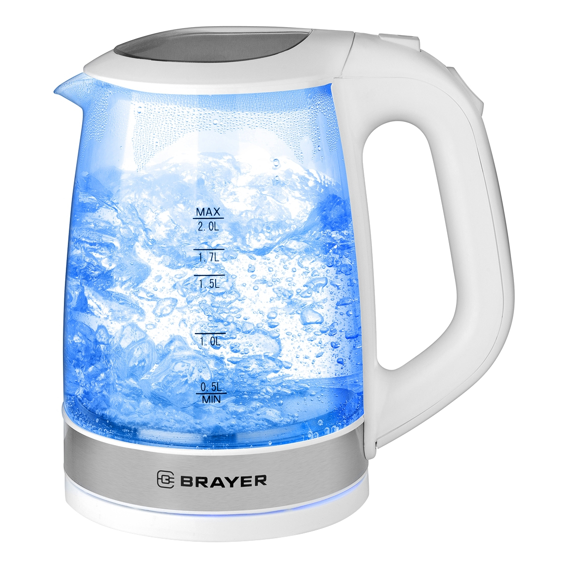 Изображение товара Электрический чайник BRAYER BR1040WH 2 литра с фильтром и подсветкой для кухни