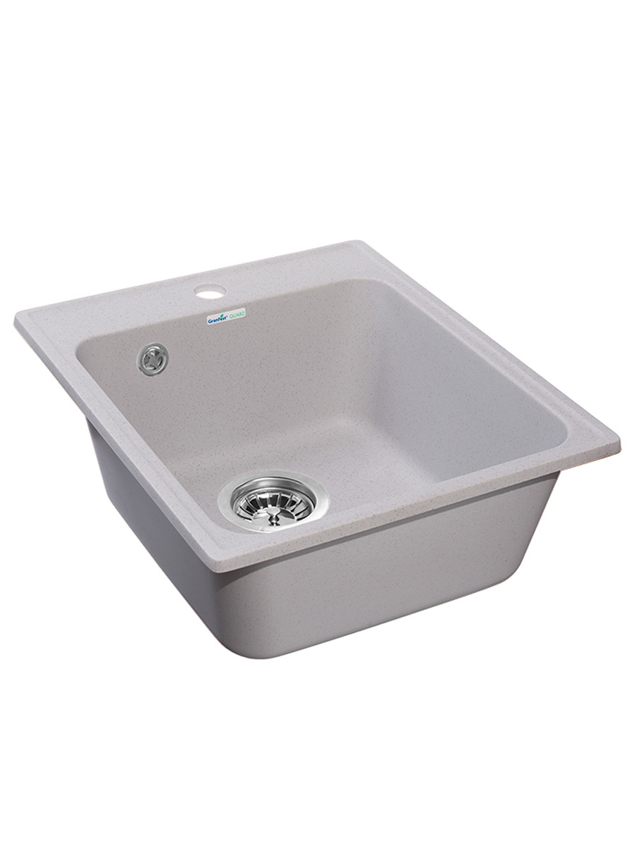 Изображение товара Мойка врезная GranFest Quarz 41.8x41.8 см искусственный камень серый