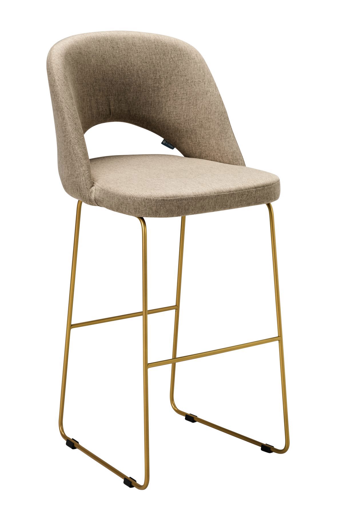 Изображение товара Барный стул R-home Lars коричневый золотой металлический мягкий комфортный