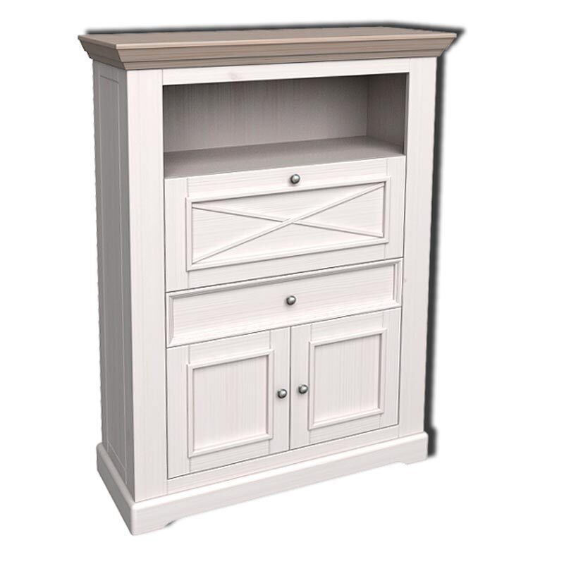 Изображение товара Комод ДОМ МЕБЕЛИ ИЗ СОСНЫ Форест 3-дверный 1 ящик 108.6x42x151.6 см белый/серый Изображение товара Комод ДОМ МЕБЕЛИ ИЗ СОСНЫ Форест 3-дверный 1 ящик 108.6x42x151.6 см белый/серый