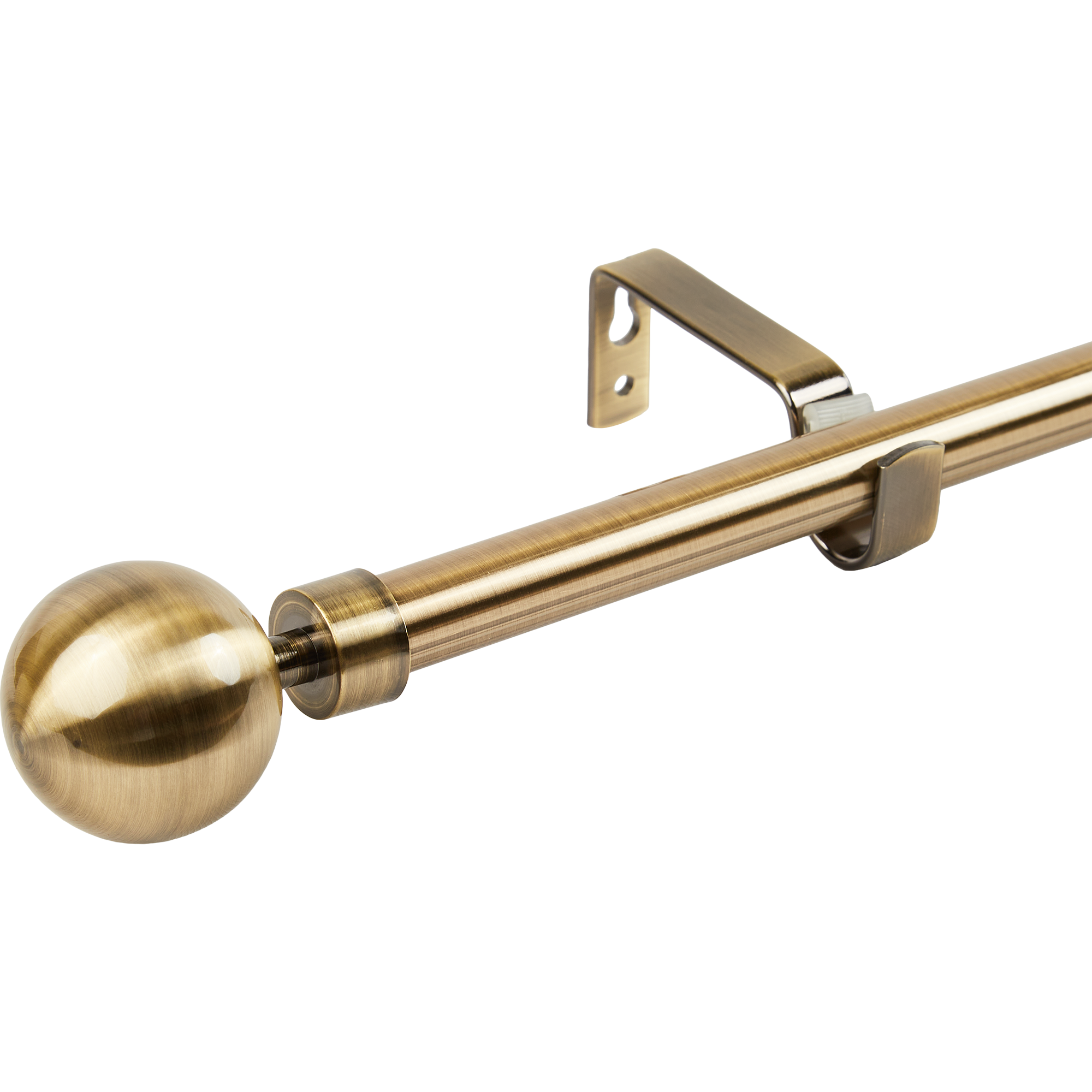 Изображение товара Карниз однорядный раздвижной Inspire Шар d16/19 мм 160-300 см металл цвет латунь