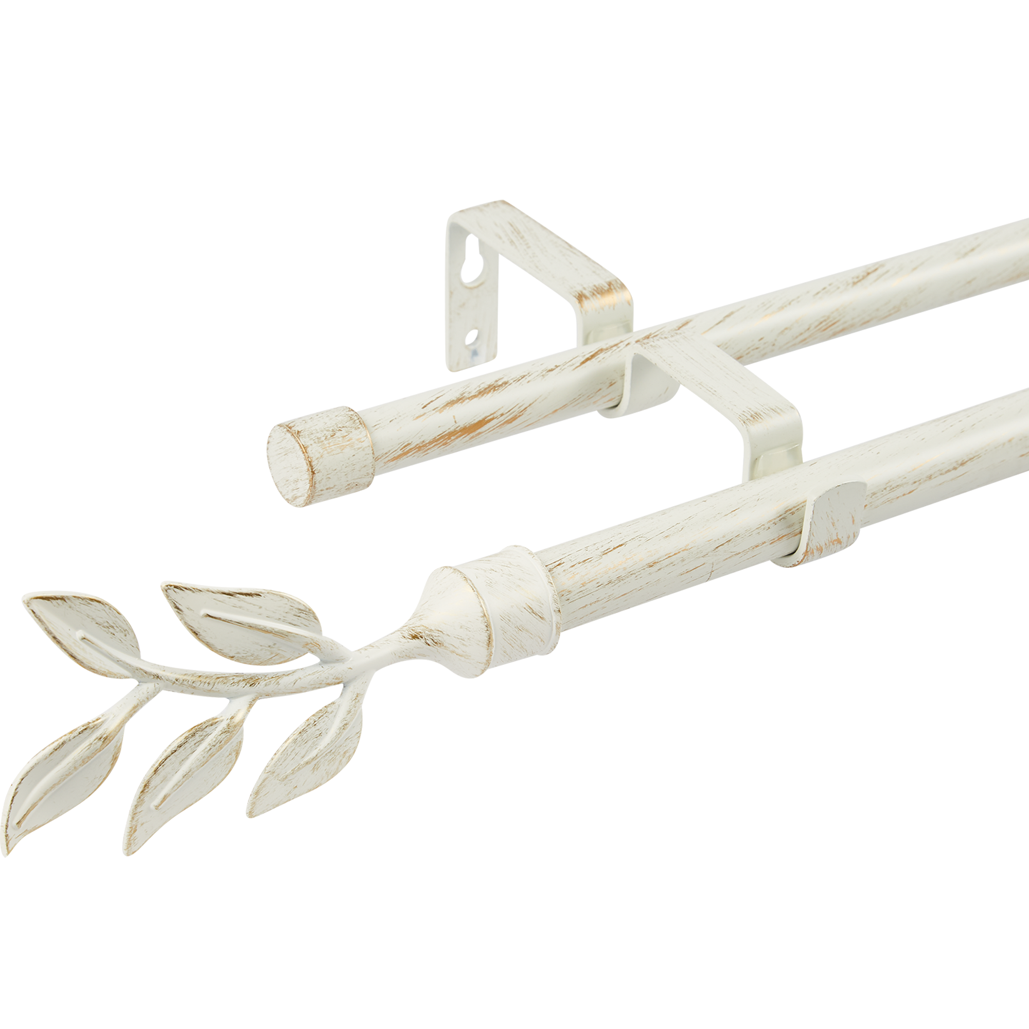 Карниз двухрядный раздвижной Inspire Folia 160-300 см металл цвет белый ...