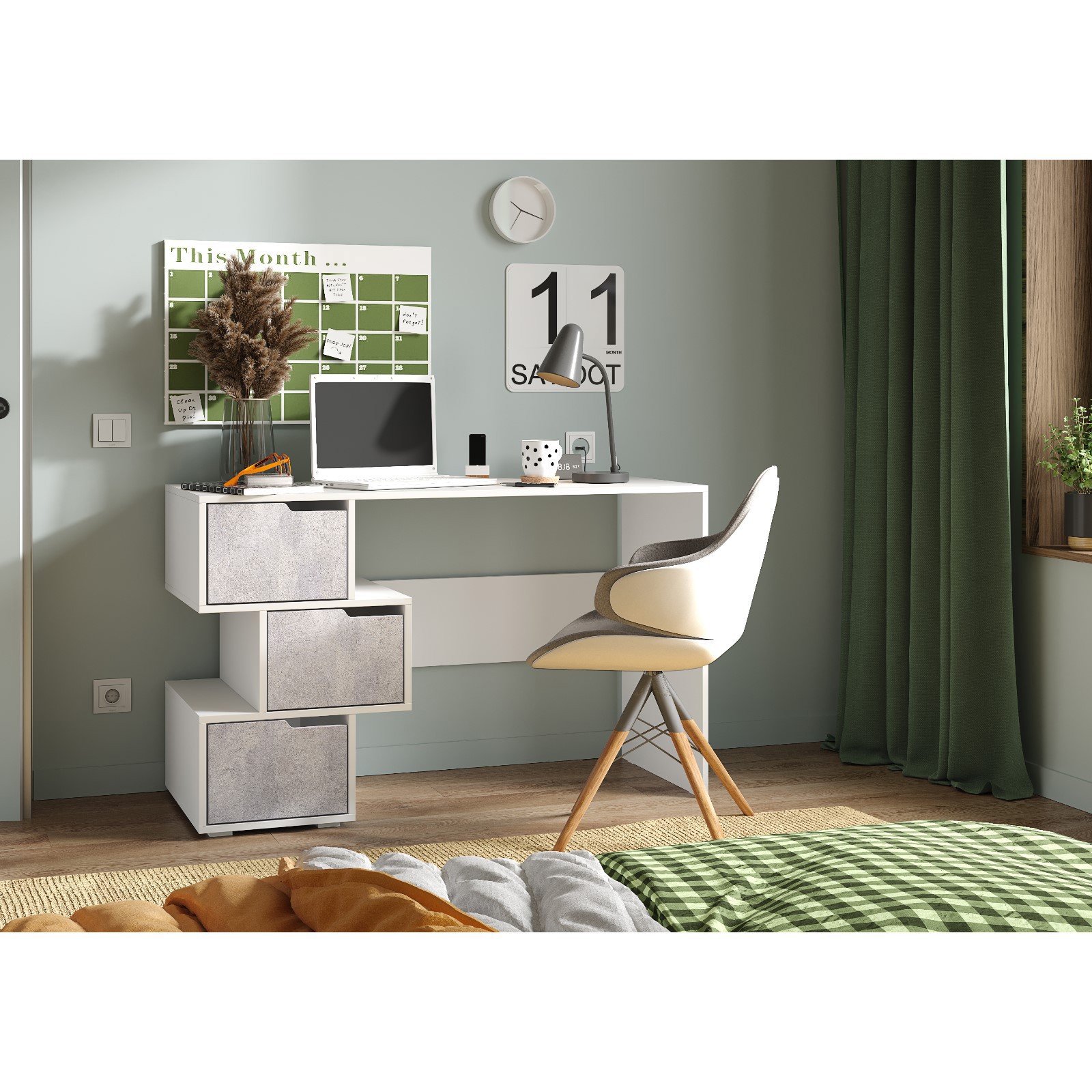 Изображение товара Компьютерный стол Клик мебель СК 11 белый 122x75x52 см