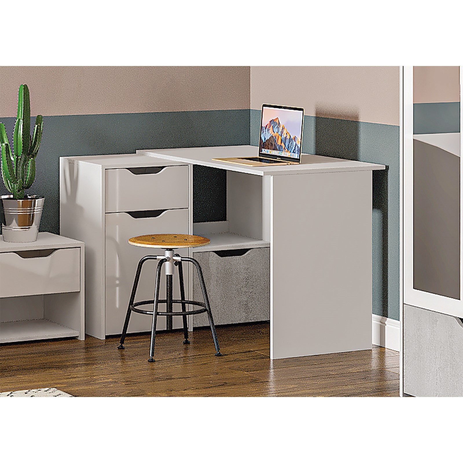 Изображение товара Компьютерный стол Клик Мебель Мико 9373663 белый 110x75x96 см ЛДСП