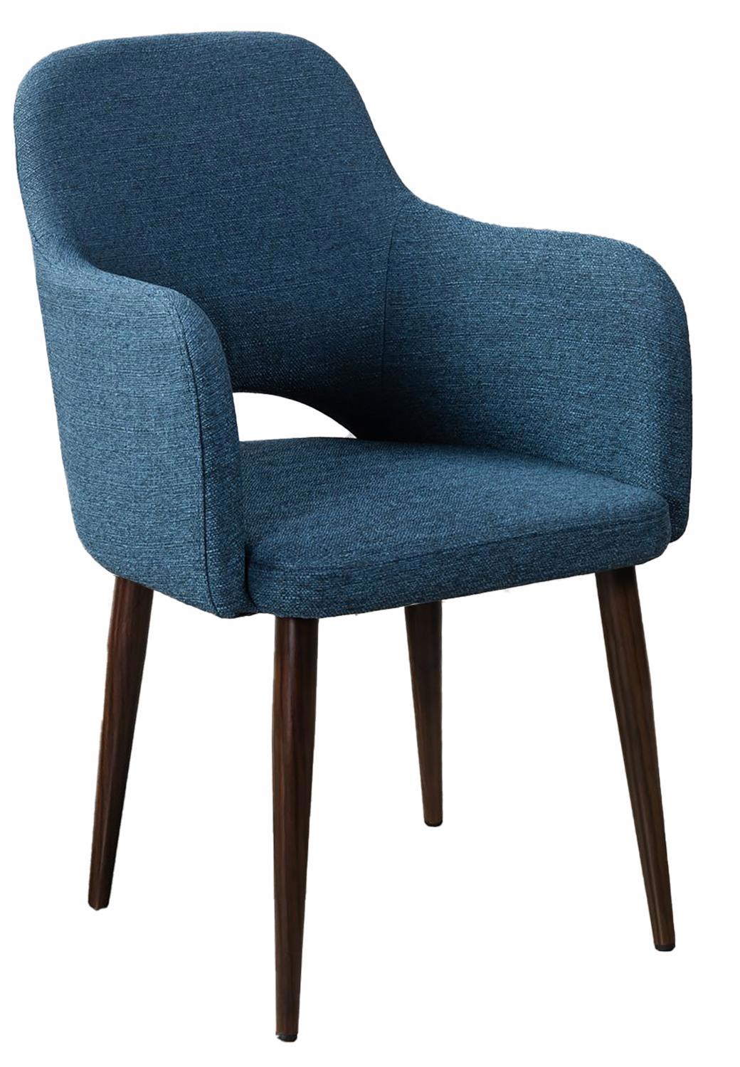 Изображение товара Кухонный стул R-home Ledger с мягким сиденьем из рогожки и металлическими ножками