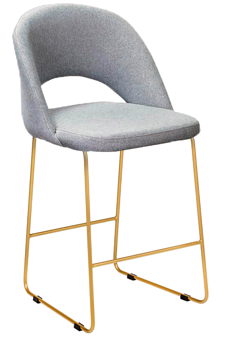 Изображение товара Полубарный стул R-home Lars 96x57.5x52.5 см серый/золотой из рогожки