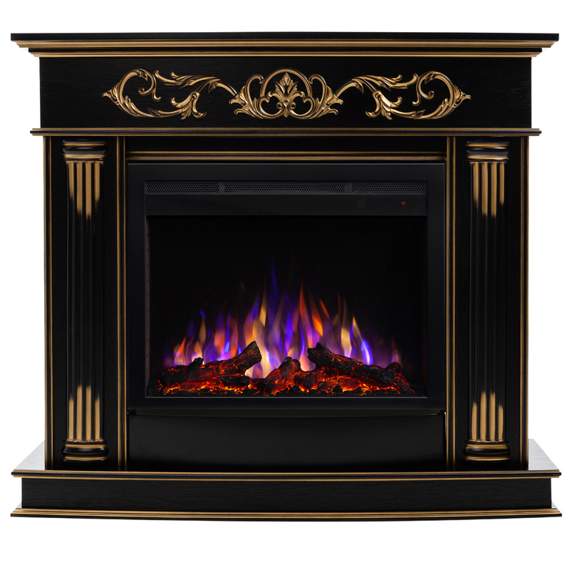 Изображение товара Каминокомплект Realflame Milano 25/25.5 DN с очагом Saphir 25.5 750Вт темный орех с золотой патиной