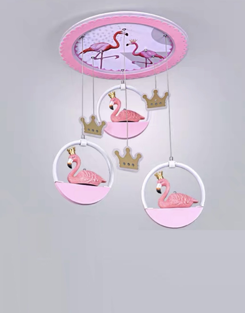 Изображение товара ДЕТСКАЯ ЛЮСТРА МЕЛОДИЯ СВЕТА CHILD 10 М² Розово-белая, три плафона, современная дизайн