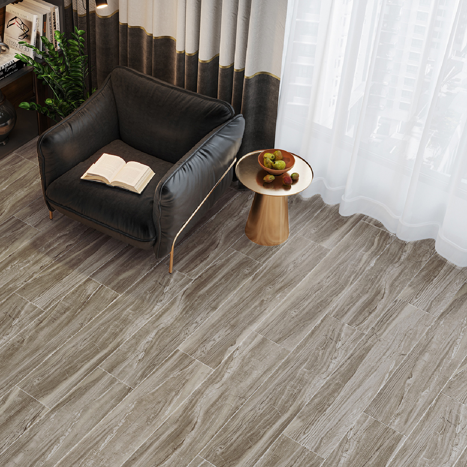 Изображение товара Керамогранит Alma Ceramica Wonderwood 20x90 см матовый коричневый для внутренней и внешней облицовк