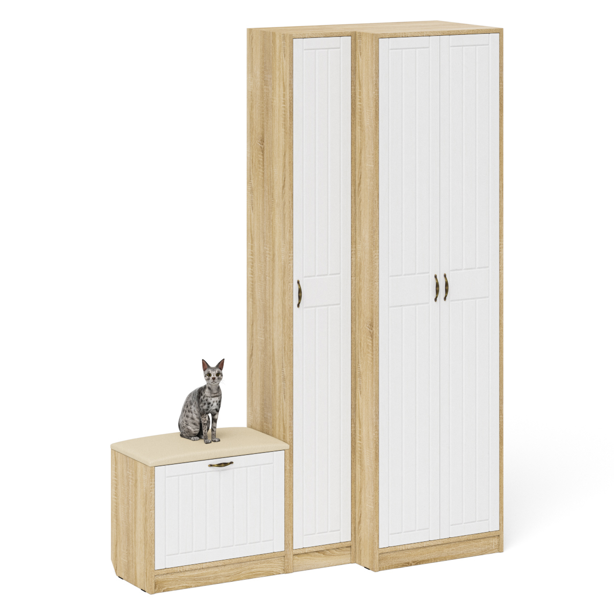 Изображение товара Шкаф распашной Мебельный двор Прованс 150x210x50 см ЛДСП цвет дуб сонома/бедый