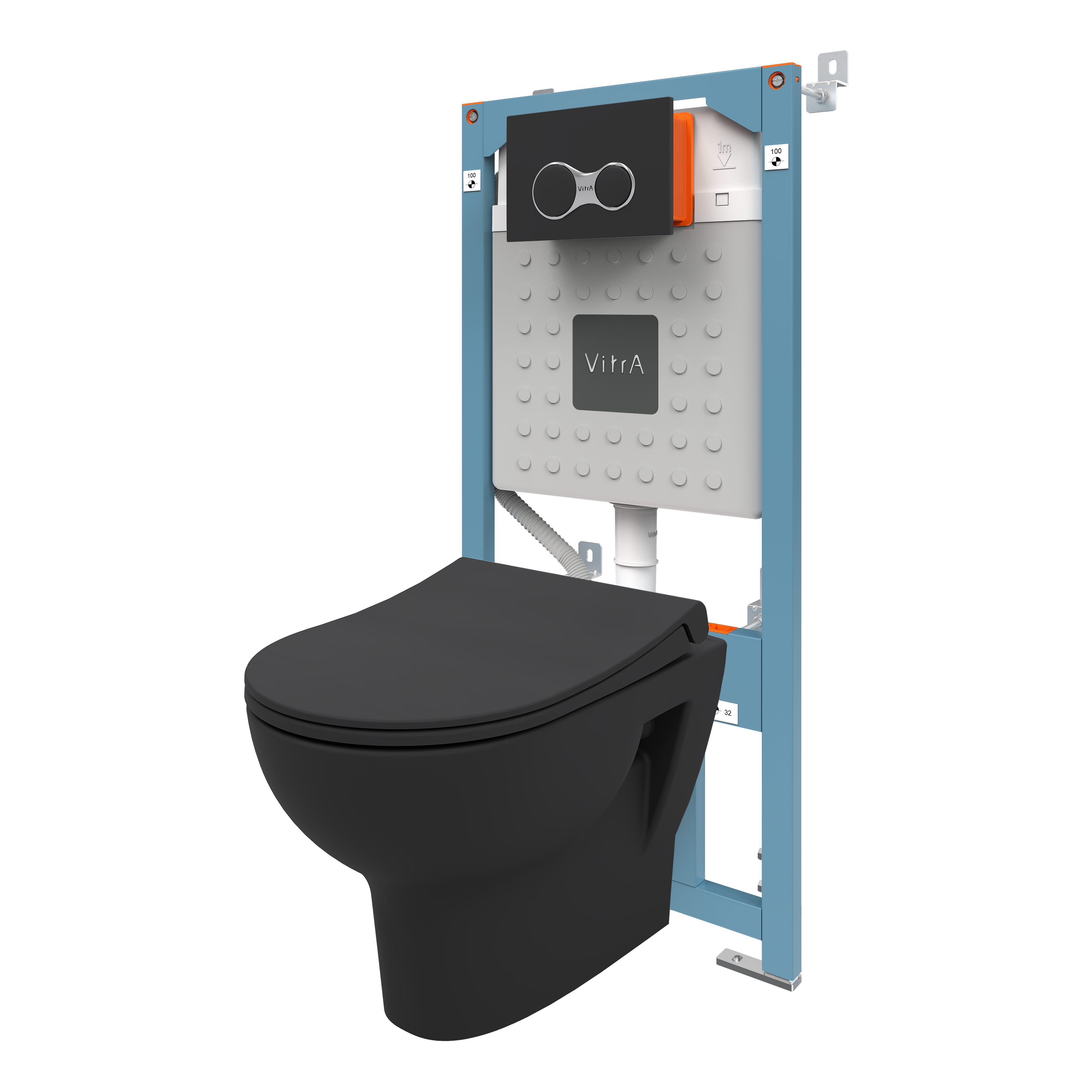 Изображение товара Комплект инсталляция с унитазом Vitra Stern 9016B083-7203 цвет черный