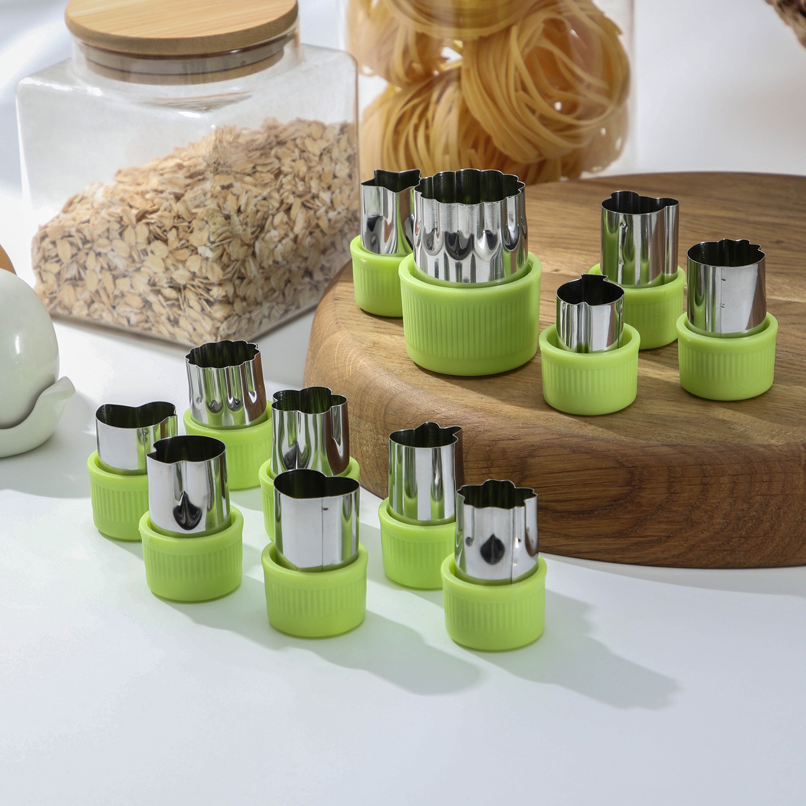 Изображение товара Набор ножей для овощей Доляна из нержавеющей стали зеленый