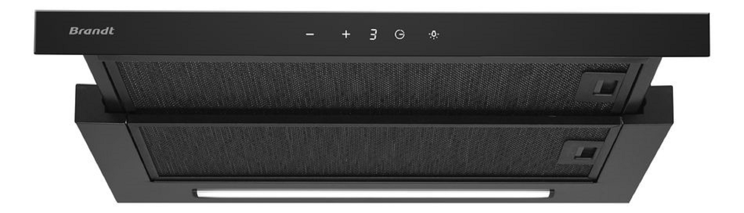 Изображение товара Встраиваемая вытяжка Brandt BHT2611B 60 см серебристая современная мощная