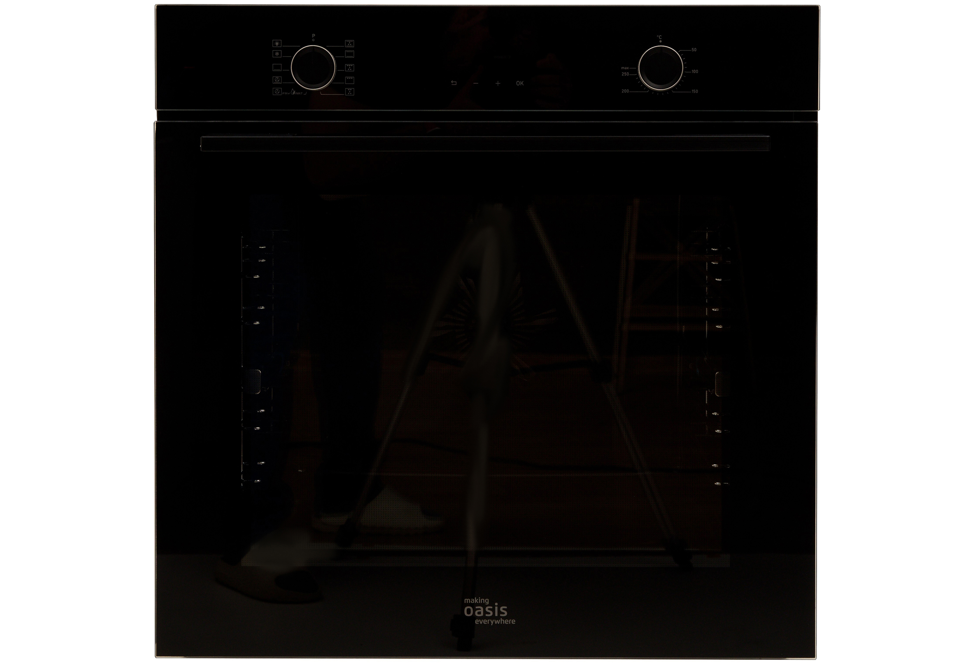 Изображение товара Встраиваемый электрический духовной шкаф Oasis D-SWB 78л черный с телескопическими направляющими