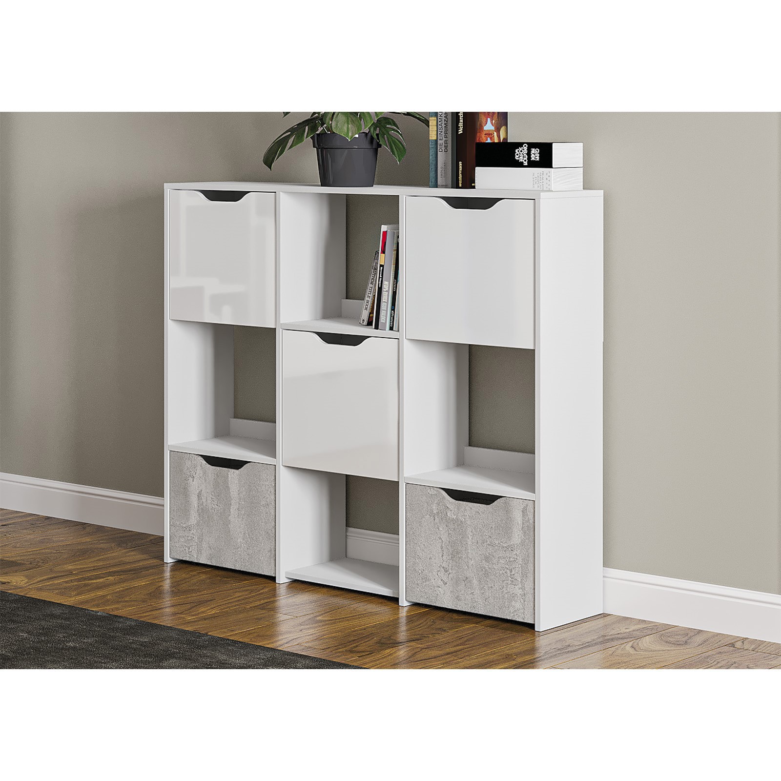 Изображение товара Стеллаж Клик мебель 129x115x32 см ЛДСП белый для жилых помещений