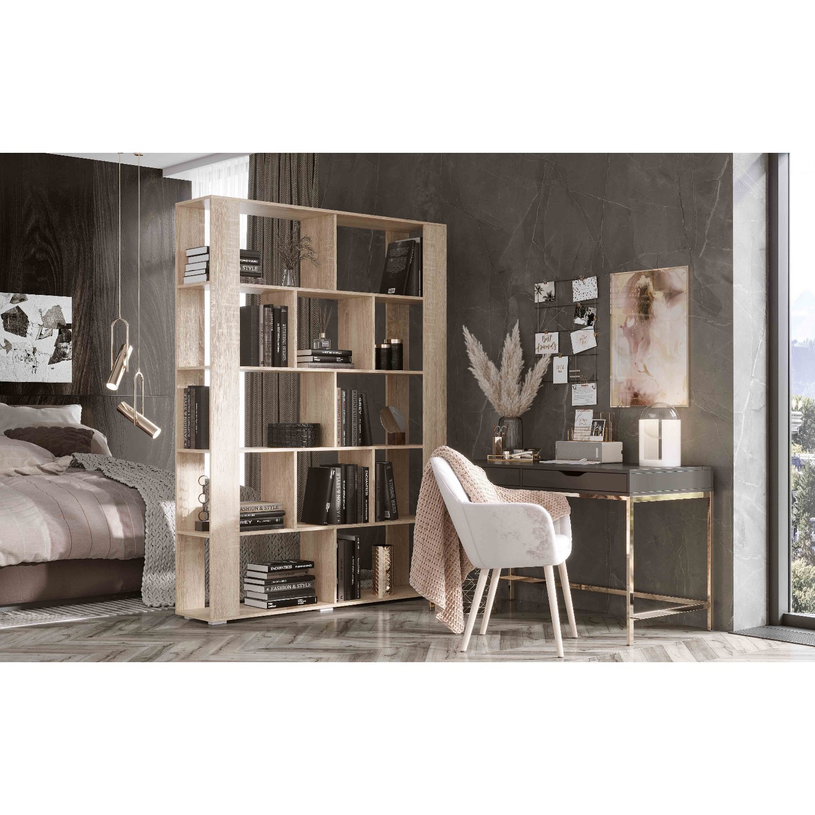 Изображение товара Стеллаж Клик Мебель 150x203. 6x33 см дуб сонома - удобный и стильный мебель для дома