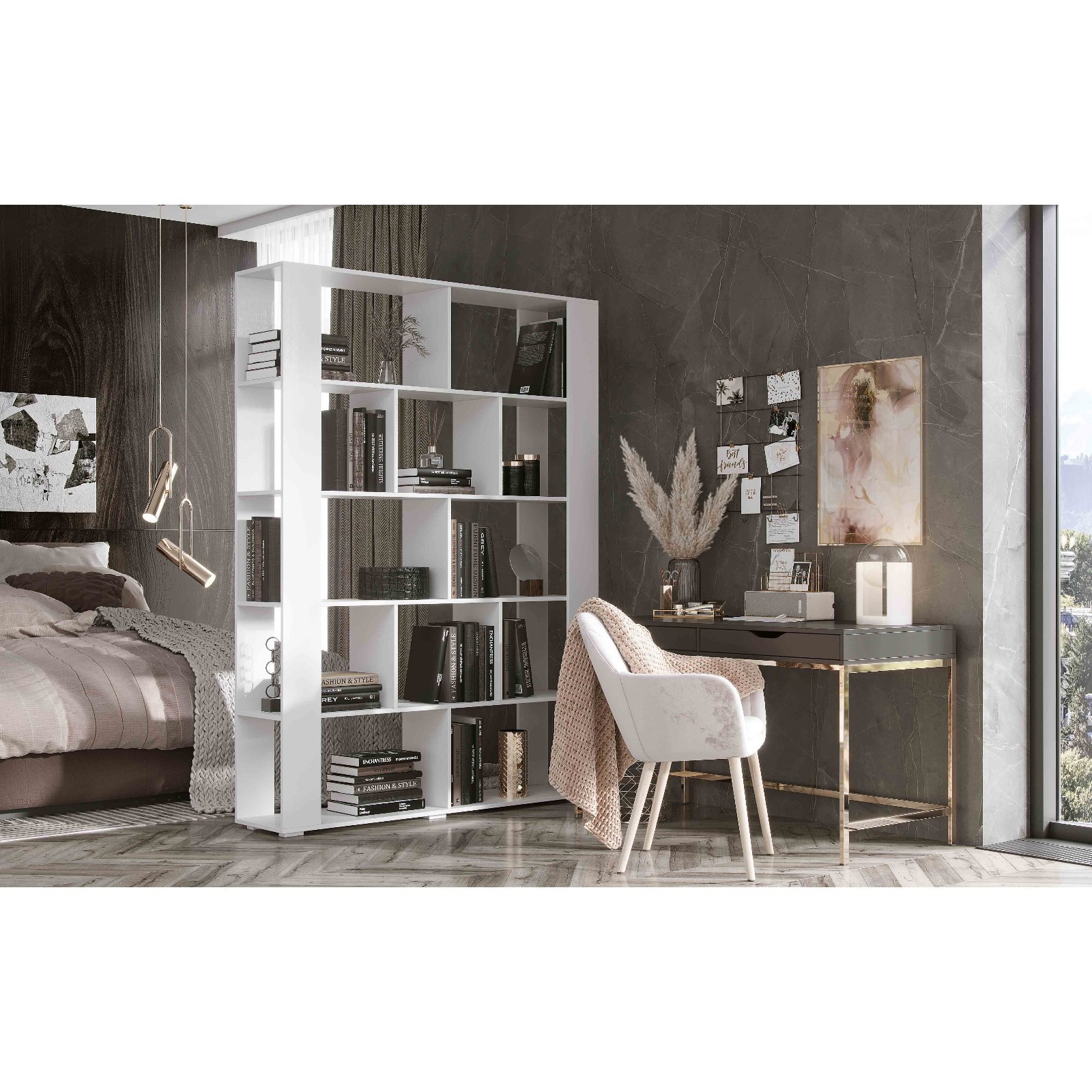 Изображение товара Стеллаж Клик мебель 150x203.6x33 см ЛДСП цвет белый