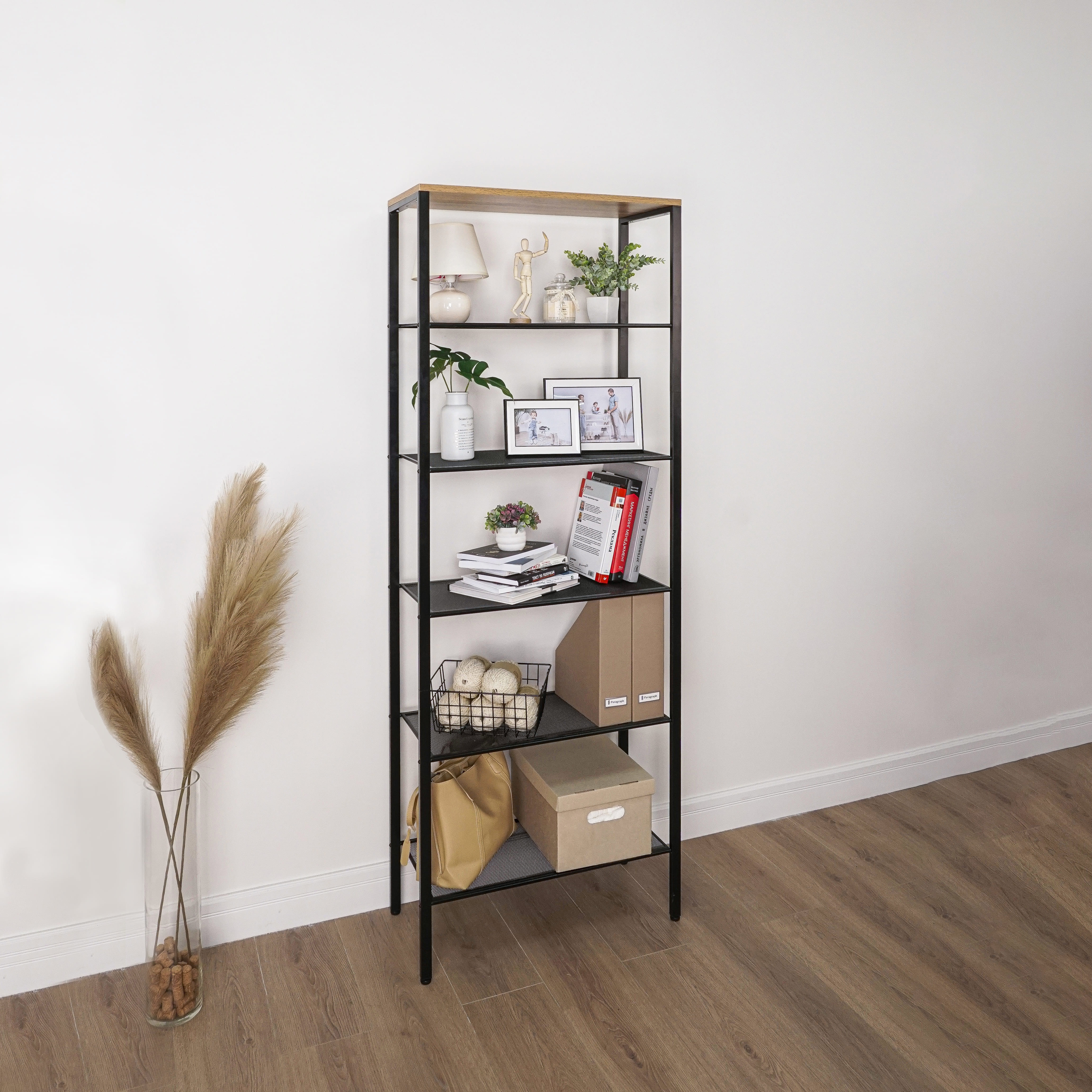 Изображение товара Стеллаж с полками ЗМИ Торонто 26 67x10x30 см нагрузка до 8 кг металл цвет черный