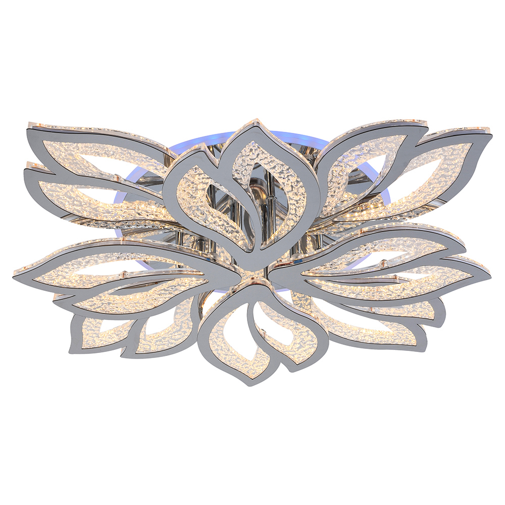 Изображение товара Потолочная светодиодная люстра Profit light 8045/4+4 CHR с пультом управление и разноцветной подсве