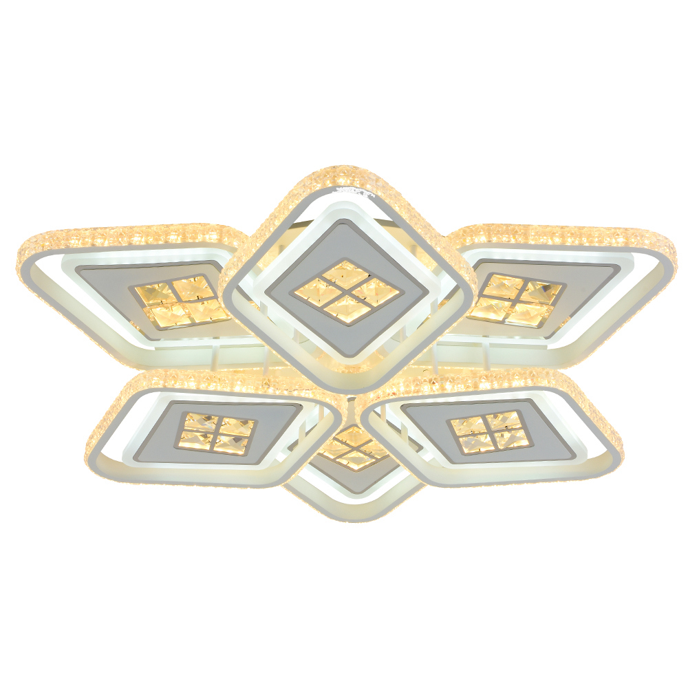 Изображение товара Люстра потолочная светодиодная Profit light 8054/3+3 WHT 3 с пультом управления 25 м² регулируемый белый свет цвет белый