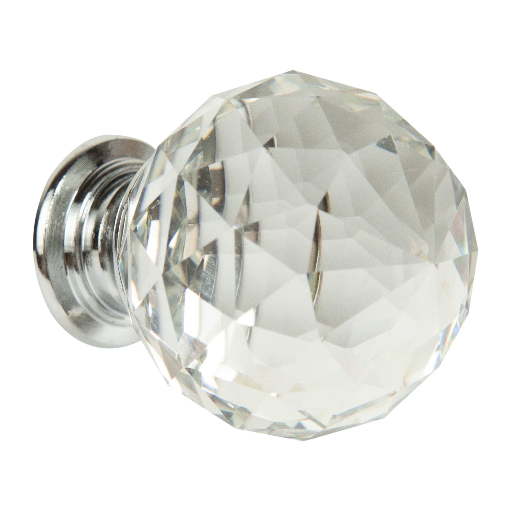 Мебельная ручка-кнопка 231 цвет стекло хром