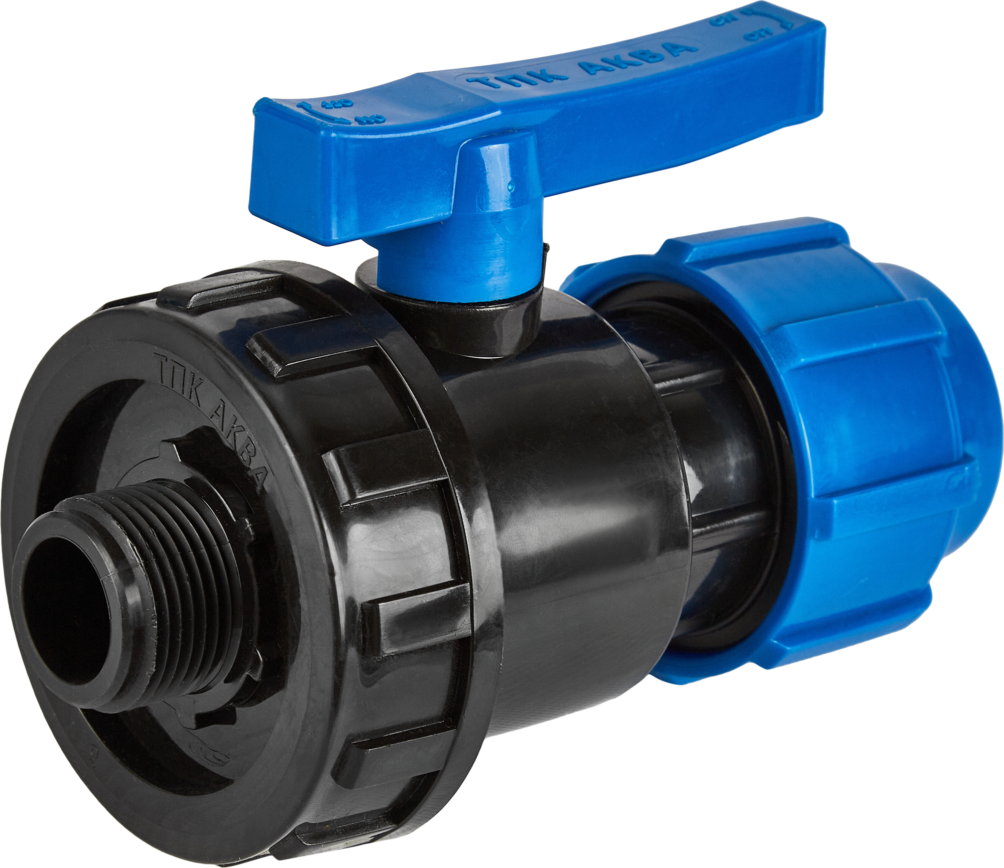 Изображение товара Кран шаровой прямой ТПК-Аква DN25 PN16 1x40 полипропилен ручка флажок