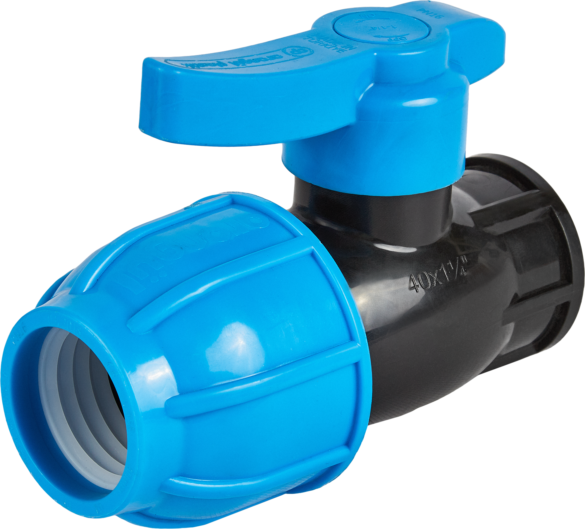 Изображение товара Кран шаровой прямой ТПК-Аква DN32 PN16 1 1/4"x40 ВР полипропилен ручка флажок