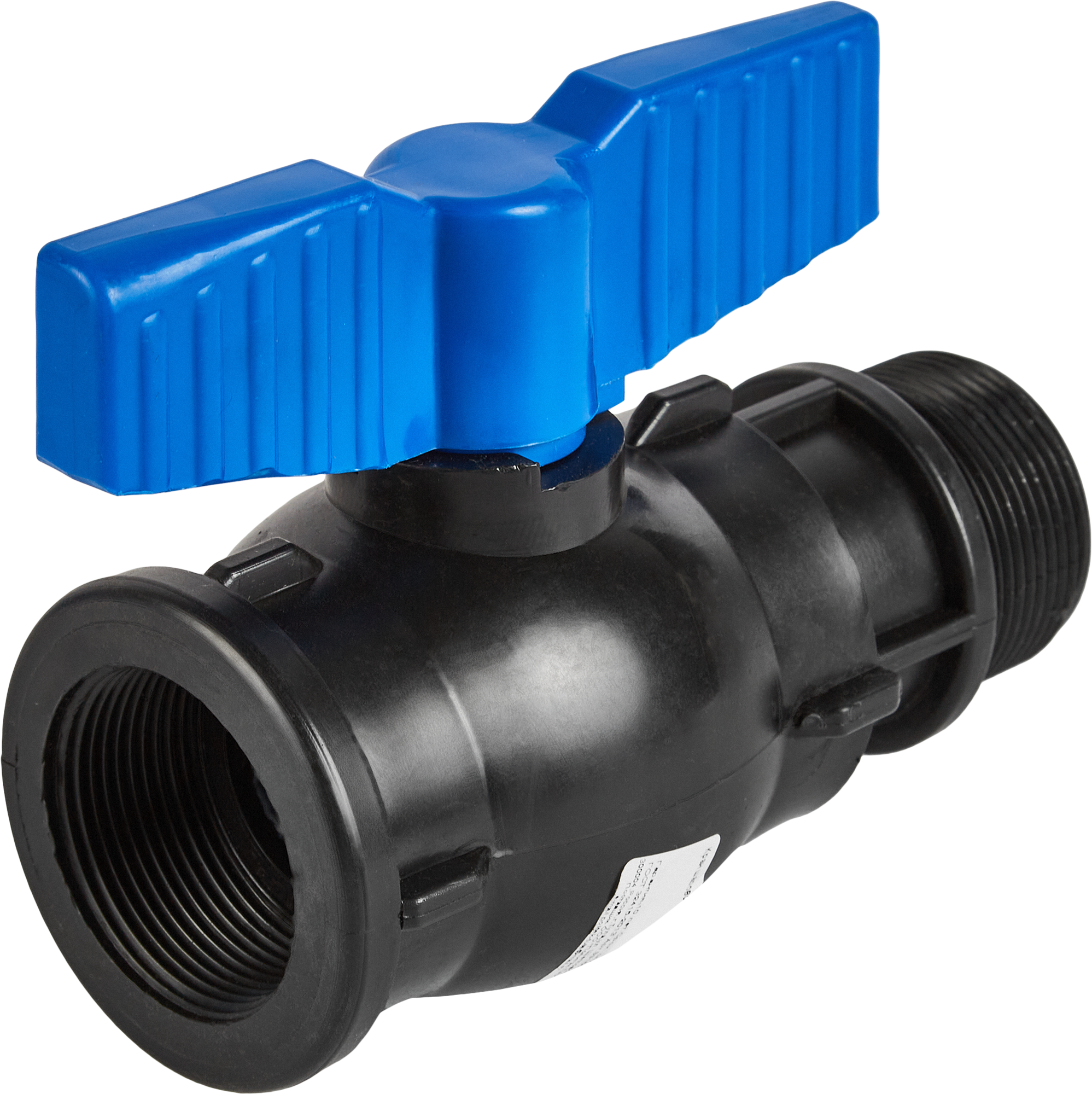 Изображение товара Кран шаровой прямой Политэк DN40 PN16 1 1/2" НР/ВР полипропилен ручка флажок