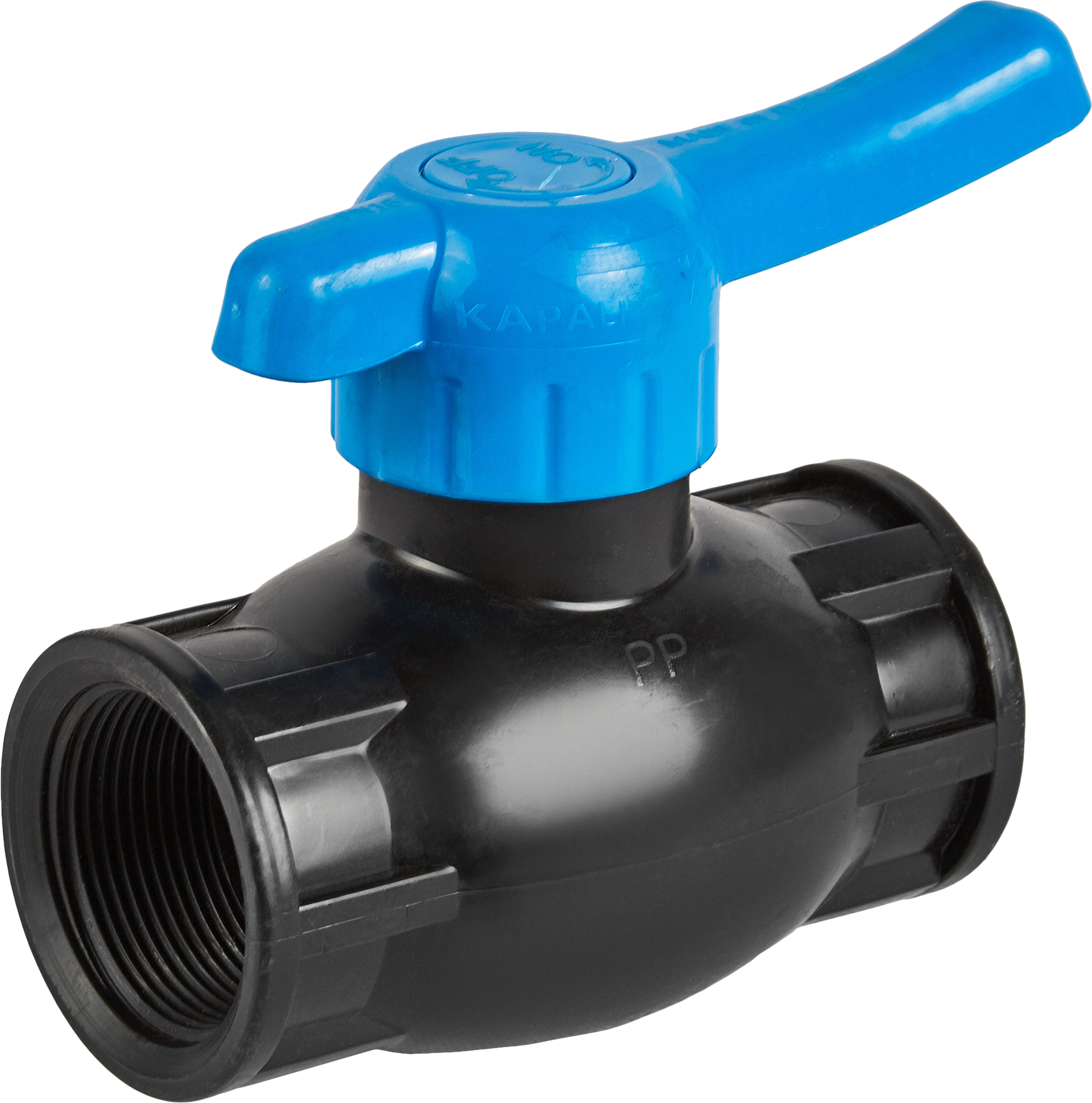 Изображение товара Кран шаровой Политэк DN40 PN16 1 1/2" ВР полипропилен ручка флажок