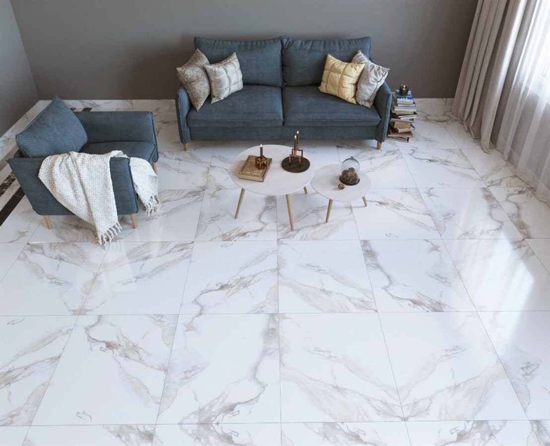 Изображение товара Плитка керамогранит PARS TILE Agat 60x60 см белая полированная