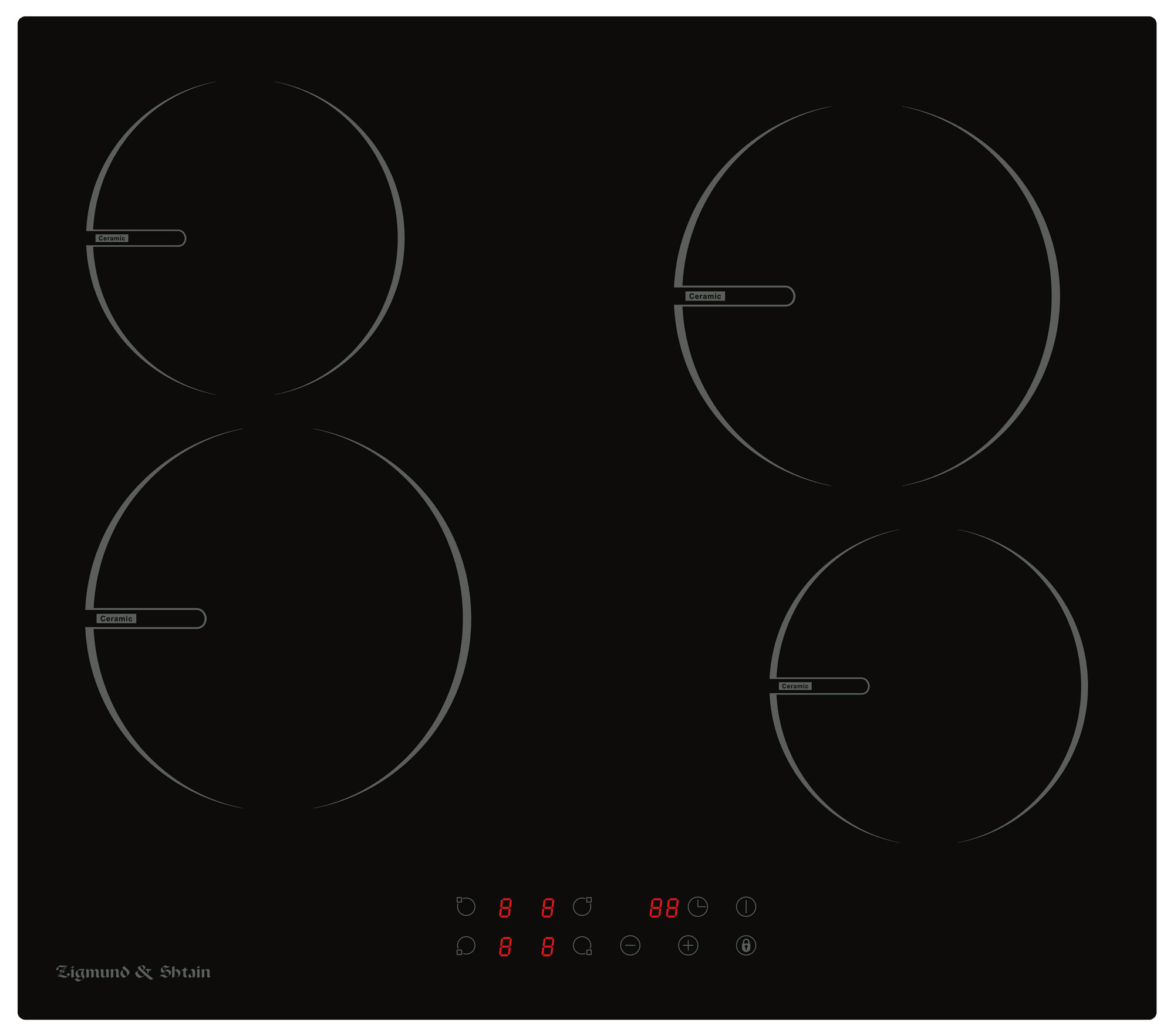 Изображение товара Стеклокерамическая варочная панель Zigmund & Shtain CNS 289 60 BS 4 конфорки черный