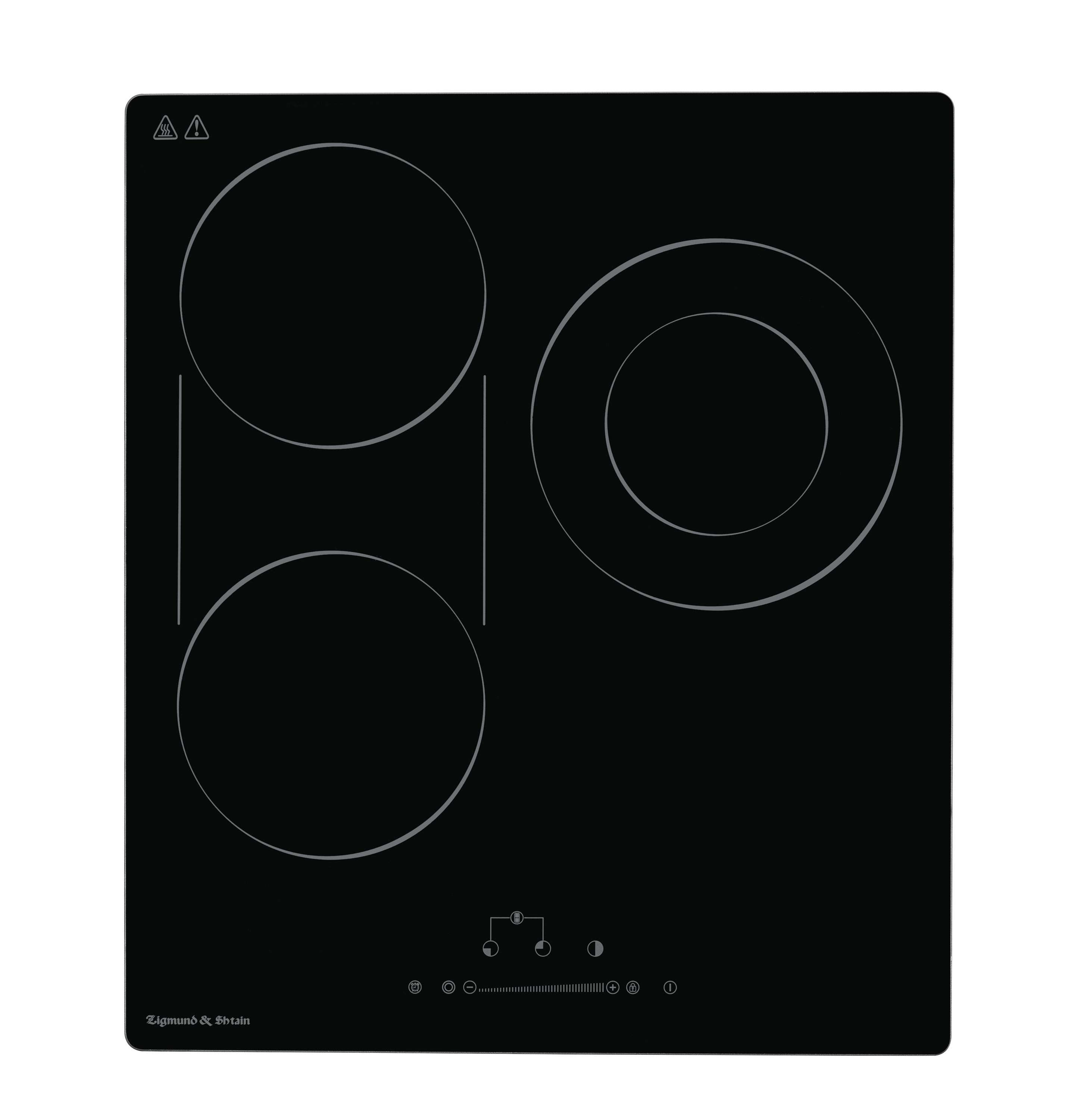 Изображение товара Стеклокерамическая варочная панель Zigmund & Shtain CN 42.4 B 3 конфорки 45 см черная