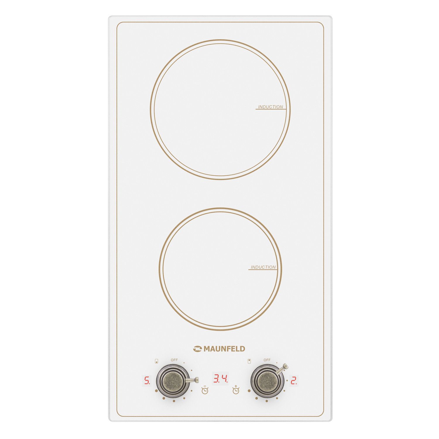 Изображение товара Индукционная варочная панель Maunfeld CVI292MBGBR 2 конфорки 29 см бежевый