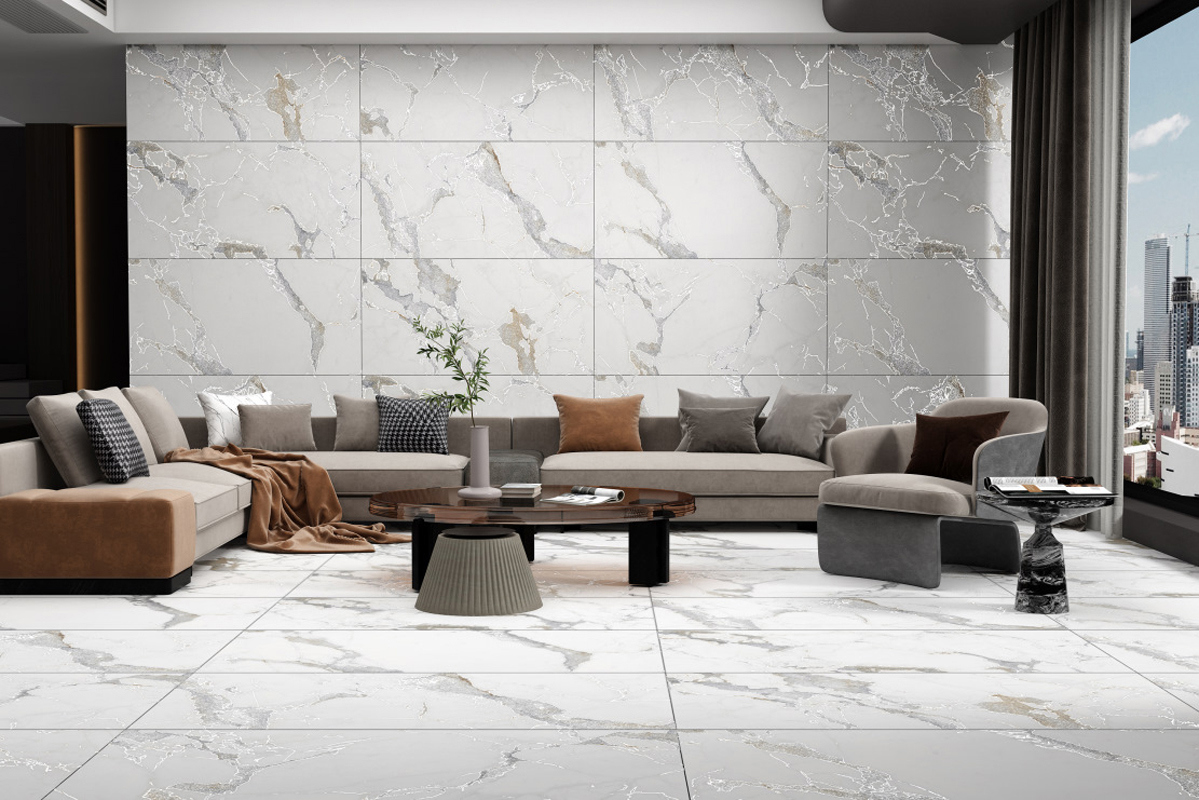 Изображение товара Керамогранит Primavera CR207 120x60см 1.44 м² цвет бежево-белый, цена за упаковку