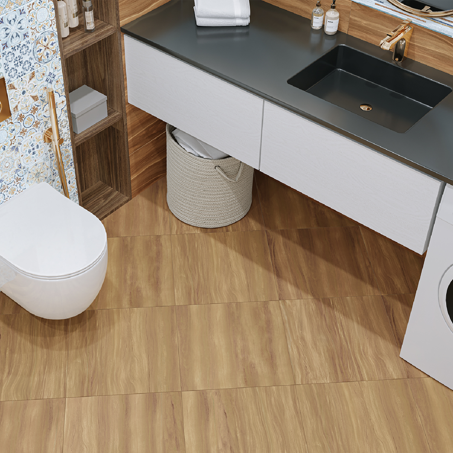 Изображение товара Керамогранит Portland Dark 41x41 см матовый коричневый для пола и стен