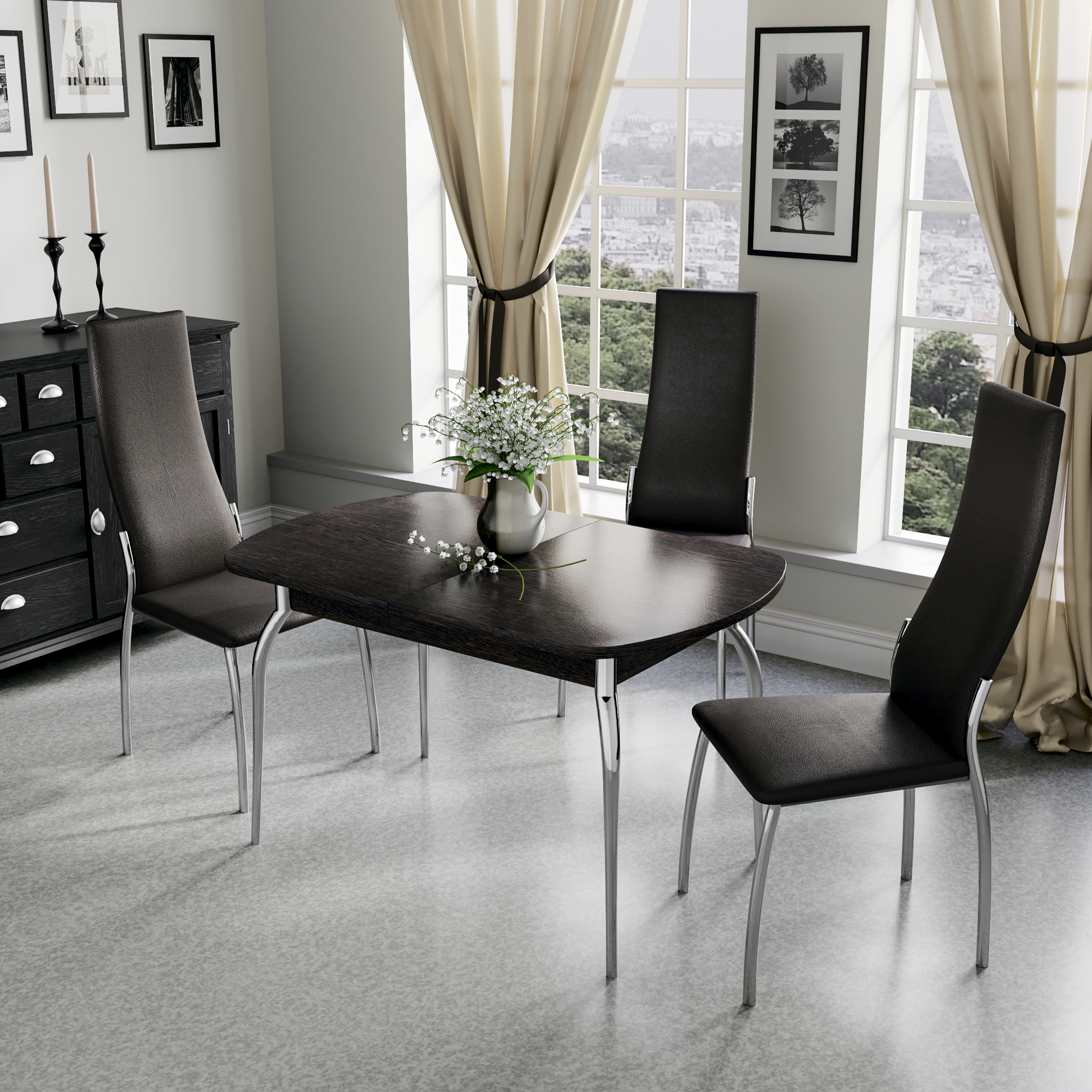 Изображение товара Стул ТриЯ Кредо металлический с кожзамом 44х58 см