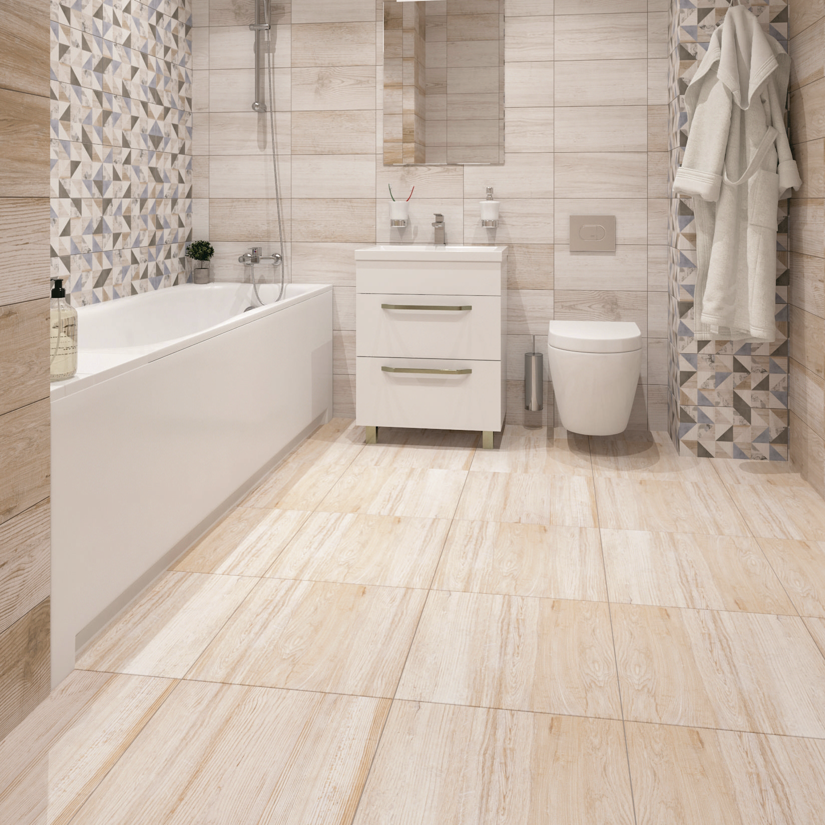 Изображение товара Керамогранит Шервуд 45x45 см матовый эффект дерева для внутренней и наружной облицовки