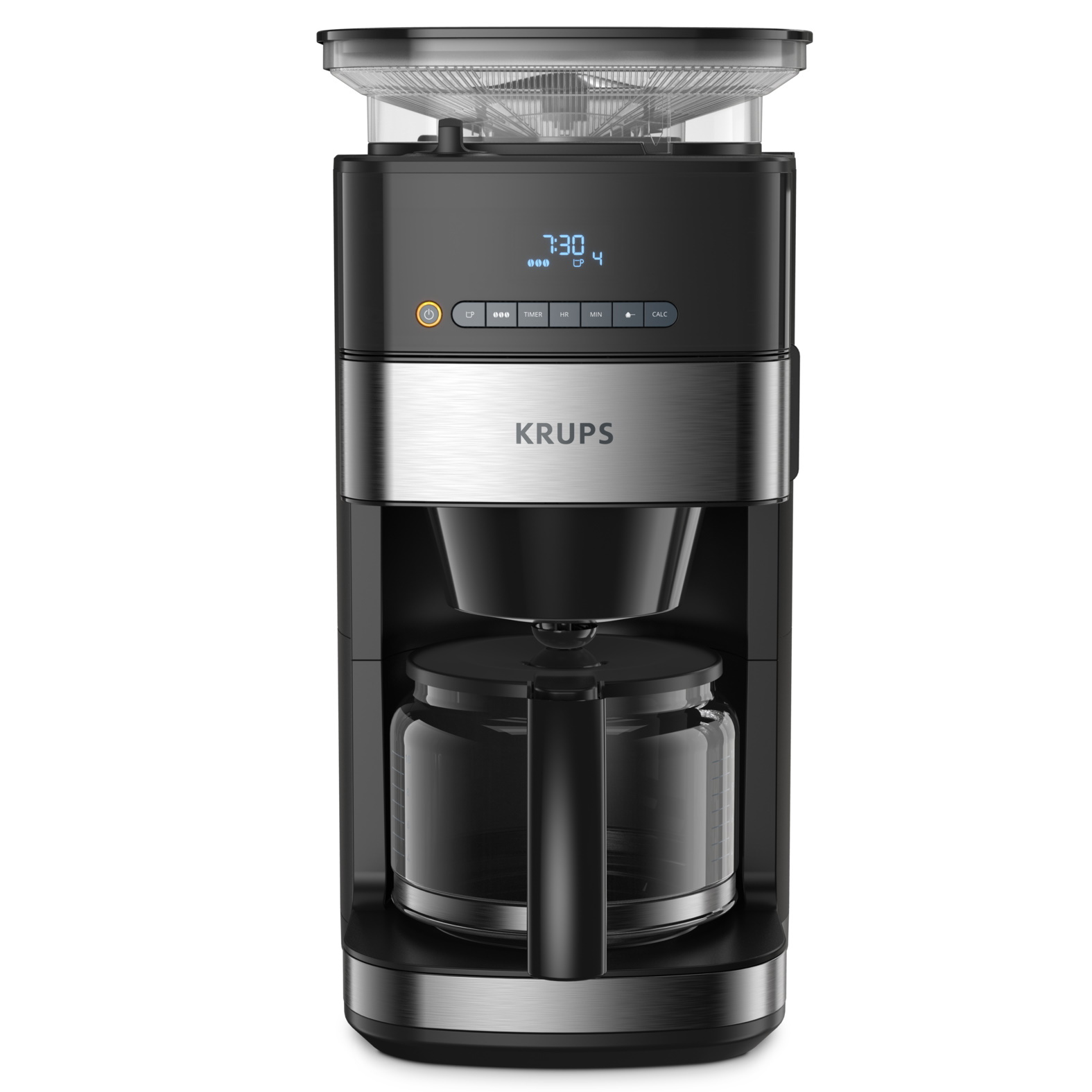 Изображение товара Капельная кофеварка Krups Grind Aroma KM832810 с кофемолкой и таймером цвет черный