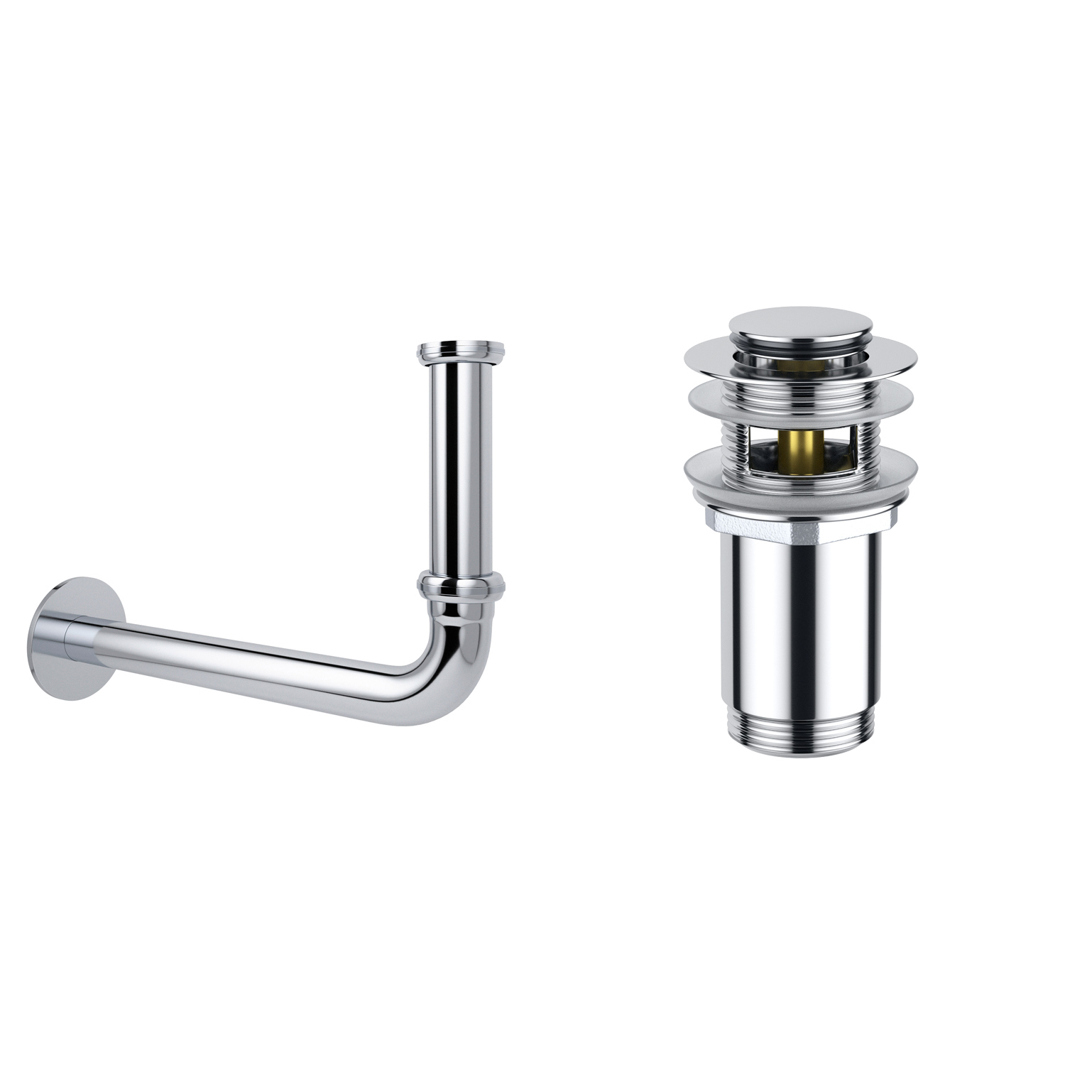 Изображение товара Промо-набор 2 в 1 Wellsee Drainage System сифон для раковины хром