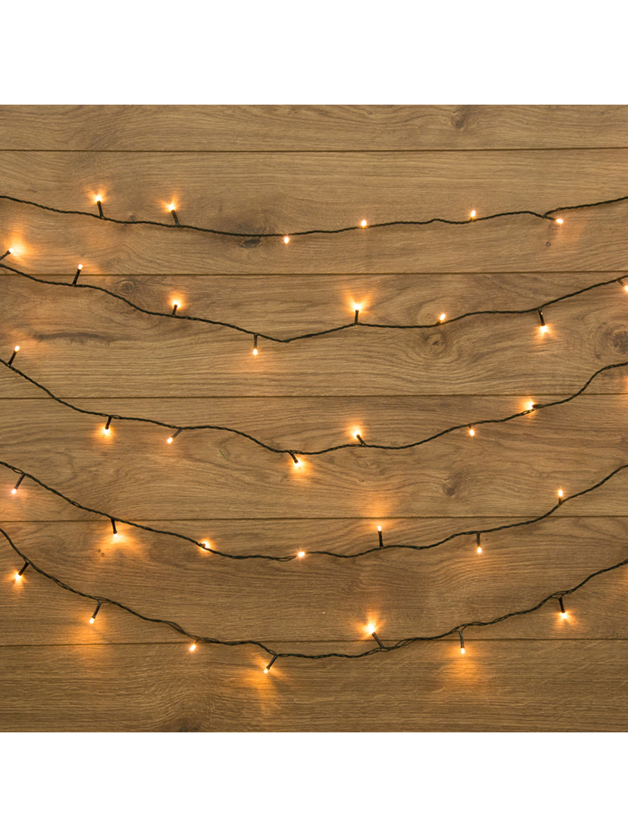 Изображение товара Универсальная светодиодная гирлянда Neon-night 20 м жёлтая/золотая IP20 для интерьера