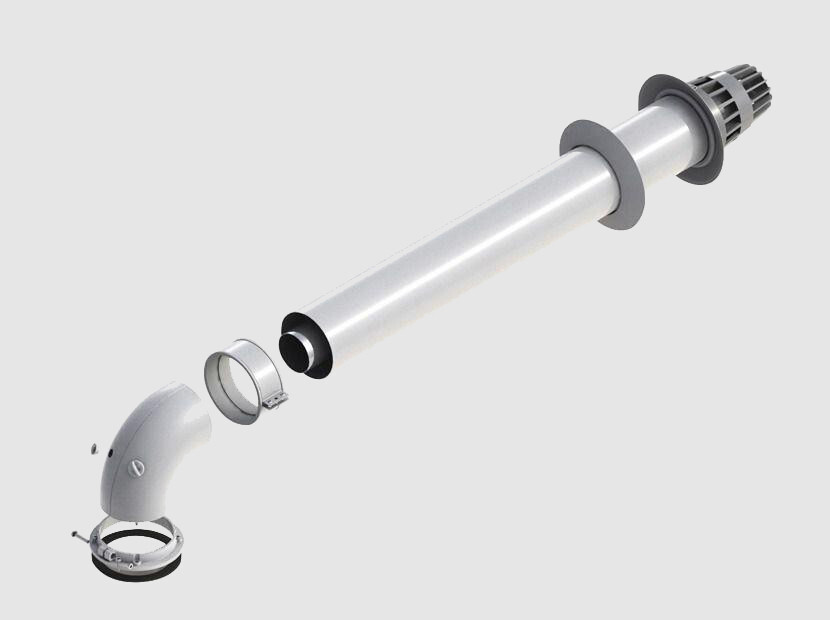 Изображение товара Коаксиальный дымоход Buderus ø60/100 мм 810 мм для газовых котлов