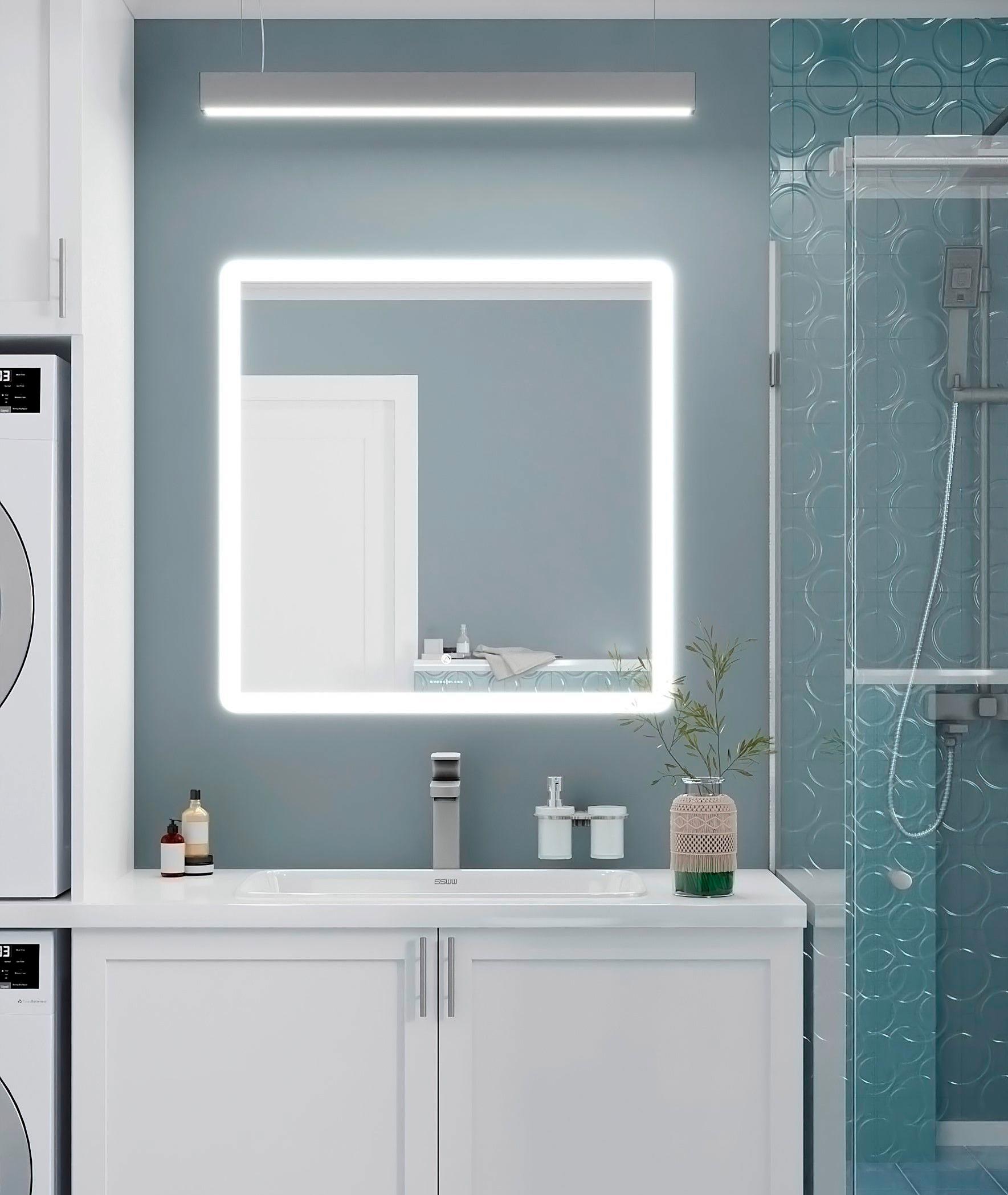 Изображение товара Зеркало для ванной Omega Glass Тип 2 SD312 с подсветкой 80x80 см квадратное